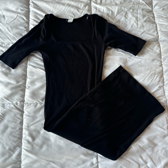 Fashion Nova Ribbed Square Neck Bodycon Midi Dress - Small - Picture 1 of 2